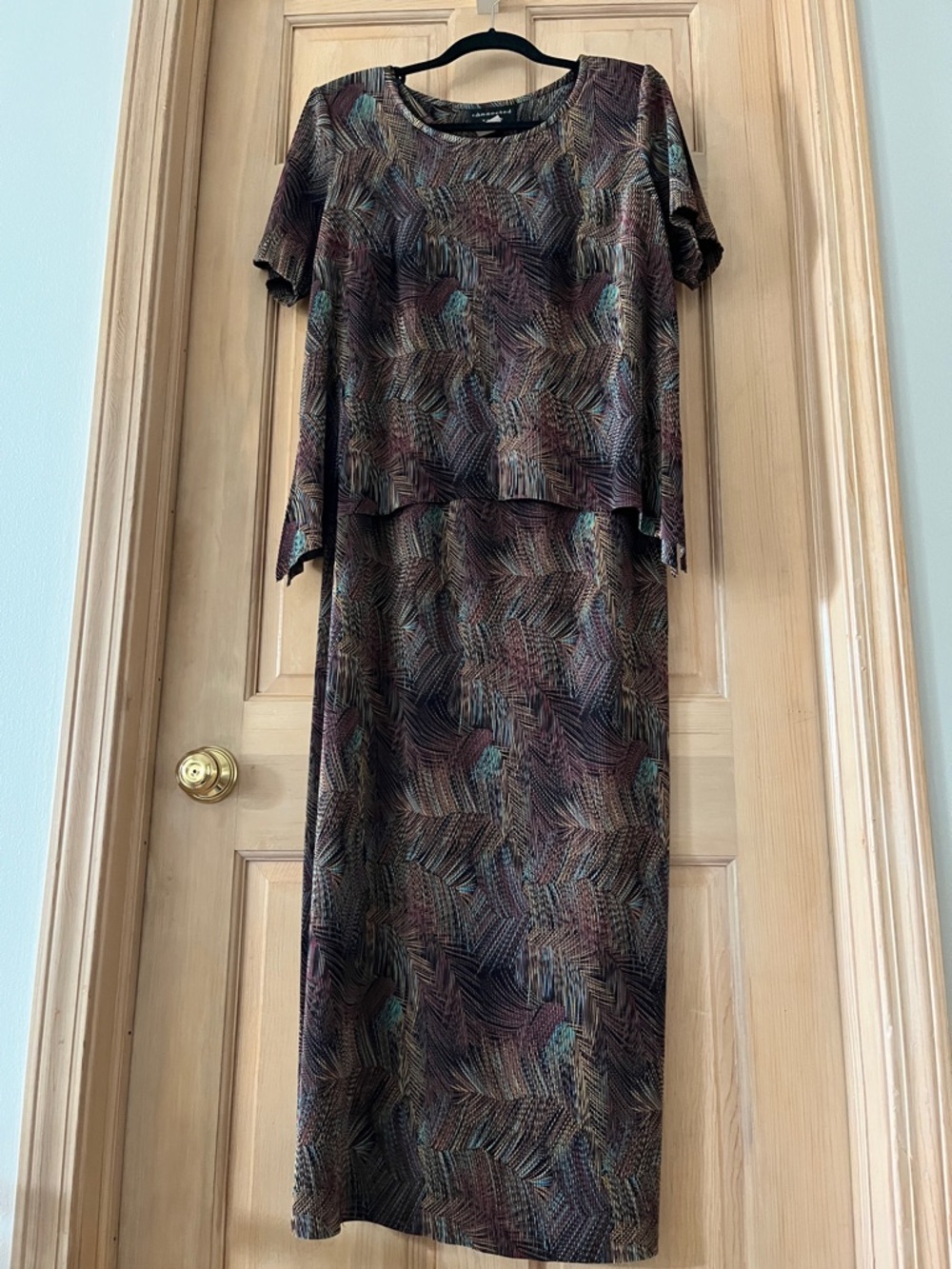 Full Length Patterned Two-Piece Dress Set